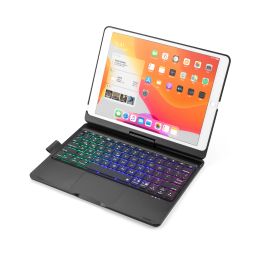 Keyboards 360degree Rotating Wireless Keyboard Case is Suitable for Ipad 10.2 and pro10.5 with Colourful Backlight and Touch Mouse Functio