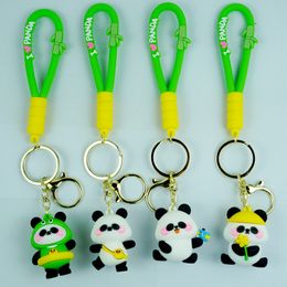 2024 Hot Sale Wholesale Cute and Creative Panda Travel Backpack Pendant Key Ring Pendant Schoolbag Decoration Gifts for Kids Friends