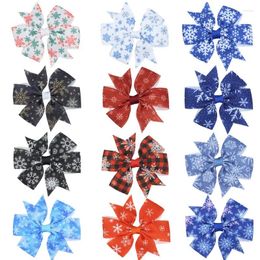 Dog Apparel 100pcs Large Bows Hair Clips Christmas Cat Hairpins Snowflakes Grooming Accessories Pet Supplies