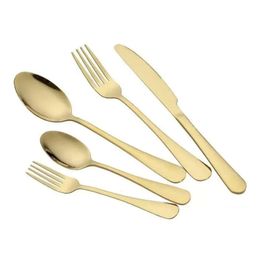 Guldsformade ståluppsättningar Sier Rostfri matklass Sierware Cutlery Set -redskap inkluderar knivgaffel sked tesked FY5665 0426 Ware