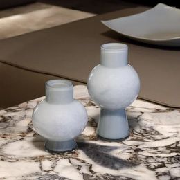 Vases Home Cool Smoke Grey Hydroponic Glass Vase Decoration Soft Sample Room Decorative Flower Ware
