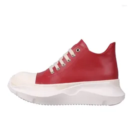 Dress Shoes American High Street Design Rmk Owews Cow Leather Casual Men Women Red Platform Sneakers Unisex Lace-up Loafers