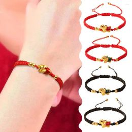 Charm Bracelets 2024 Dragon Adjustable Handmade Woven Red String Rope Gift Jewellery Lucky Festival Birthday Bracelet Bracel Spring Accessori