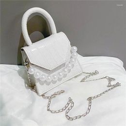 Shoulder Bags Elegant Pearl Travel Bag Super Mini PU Leather Women Fashion Stone Pattern Crossbody For Female