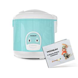 MOOSUM Electric Rice One Touch for Asian Japanese Sushi Rice, 5-cup Uncooked/10-cup Cooked, Fast&convenient Cooker with Steamer, Stainless Steel Housing and