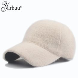 YARBUU fashion brand high quality wool baseball cap Thicken Warm Pure Colour casquette hat Men Women hats wholesale 240325