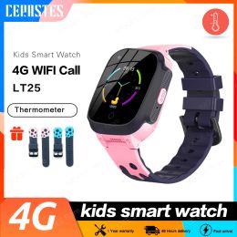 Watches Smart Watch Kids 4G gps WIFI Tracking Video Call Waterproof Thermometer SmartWatch Tracker Boy Girl Student Phone Clock LT25