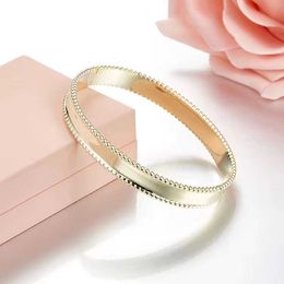 Designer JXJ.s925 Sterling Silver VAN Smooth Face Bracelet Feminine Style Versatile Luxury Simple and High Grade Handicrafts IZXC