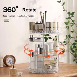 Storage Boxes 360 Degree Rotation Rack Box For Large-capacity Rotating Makeup Organiser With Skincare Vanity