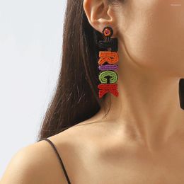 Dangle Earrings Halloween Alphabet Colourful Beads Personality Creative Funny Female