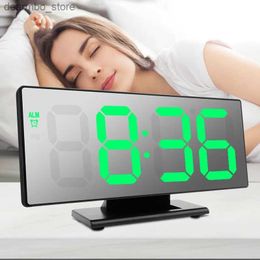 Desk Table Clocks Digital alarm clock LED mirror electronic clock multifunctional LCD display digital meter clock with temperature calendar24327