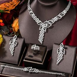 Necklace Earrings Set GODKI 3 Layer Princess Earring Jewelry For Women Wedding Luxury Full Cubic Zircon Dubai Bridal 2024
