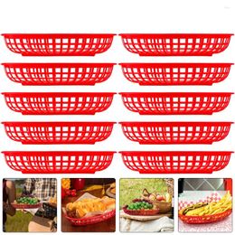 Plates 10Pcs Picnic Tray Decorative Basket Fried Chicken Container For Fruit Compartment Plate