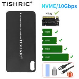 Enclosure TISHRIC USB3.1 M.2 NVME SSD Case Enclosure Type C To M2 NVME M Key Adapter External Hard Drive Box Housing For 5TB M.2 Hdd Case