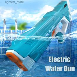 Gun Toys New type of electric water gun with automatic water absorption technology large capacity burst beach outdoor water battle toy240327