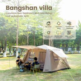 Tents and Shelters Sonuto 3-6P Tent Outdoor Camping Overnight Camping Fully Automatic and Quick Opening Two Rooms Two Lobbies Ridge Tent Integrated Ceiling24327