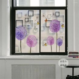 Window Stickers Privacy Windows Film Decorative Dandelion Stained Glass No Glue Static Cling Frosted Tint