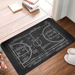 Bath Mats Basketball Court Playground Layout Mat Bathroom Rug For Shower Home Entrance Anti-Slip Protective Floor Toilet