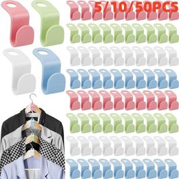Hangers 5-10Pc Mini Clothes Hanger Connector Hook Cascading Plastic Wardrobe Coat Extendable Holder Space Saving For Closet Home