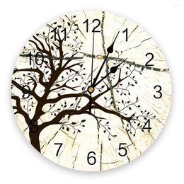 Wall Clocks Wood Texture On The Tree Retro Creative Clock For Home Office Decoration Living Room Bedroom Kids Hanging Watch
