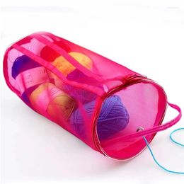 Storage Bags Socks Underwear Baskets Mesh Bra Bag Foldable Crochet Stitch Tools Hand Basket Diy