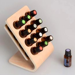 Racks NICEFurniture 12 Holes 15ml Wooden Essential Oil Bottle Display Stand for Nail Polish Aromatherapy Perfume Bottles Storage Rack