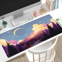 Pads Mouse Pad Gamer Pixel Scenery Art XL Custom HD Mousepad XXL Mouse Mat Playmat NonSlip Natural Rubber Office Computer Table Mat