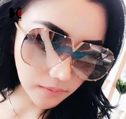 SHAUNA Oversize Women Rimless Sunglasses Brand Fashion Men Gold Reflective Pilot Shades UV4001573498