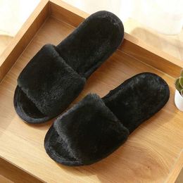 Slippers Slippers Warm Fluffy WomenS Plus Comfortable Faux Fur Cross Indoor Floor Flat Soft Soes Ladies Women H24032639AM