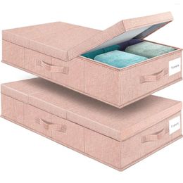 Storage Bags Supowin Underbed Containers Bin W/ Lids (Set Of 2) Large Under Bed Organiser Handle Foldable