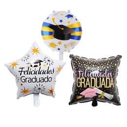 10pcs Spanish Graduation Balloon Congrats Grad Foil Globos Ceremony Happy Grad Party Decorations Children Inflatable balls 240318