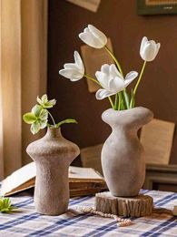 Vases Ceramic Vase Flower Utensils Retro Red Pottery Art Stoare Ornaments Dried Flowers Arrangement