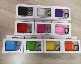 New Designer For Apple Airpods 2 Airpods2 Silicone Case Soft Thin Protector Cover Earphone Cases Antidrop Earpods With Hook Retai3392914