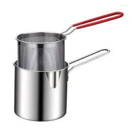 Cookware Sets Stainless Steel Deep Fryer Pot Solid Handle Olecranon Type Diversion Port Detachable High Fry For Home Outdoor