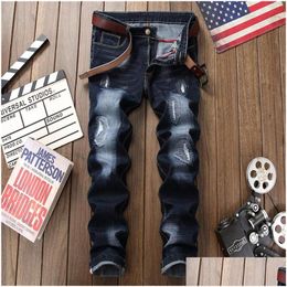 Mens Jeans Men Straight Wear European And American Denim Hip Hop Brand High Quality New Style Slim Fit Drop Delivery Apparel Clothing Dhqcp