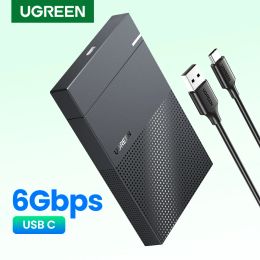 Enclosure UGREEN HDD Case 2.5" Hard Drive Enclosure USB Type C SATA 5Gbps for SSD HDD 9.5 7mm External Hard Drive Disc Case Support UASP