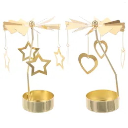 Candle Holders Swivel Holder Xmas Accessory Love-heart Candleholder Party Adorn Creative Rotating Candlestick Supply Stand