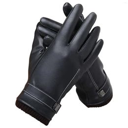 Cycling Gloves Winter Waterproof Pu Leather Thermal Fleece For Motorcycle Bicycle Bike Touch Sn Men Women Track Mitts Drop Delivery Sp Dhuql