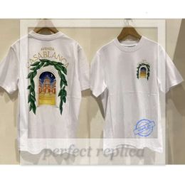 Men's T-shirts Men's T Brand Designer Tees Rainbow Mushroom Letter Print Short Sleeve Tops Cotton Loose Men Casa Blanca Women Shirt JHVD 914
