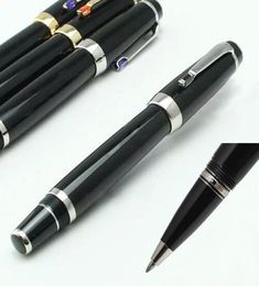 Luxury Xmas Gift Black Resin Roller ball Pen Elegant and Feminine fashion pens with random diamond ballpoint pen4787990