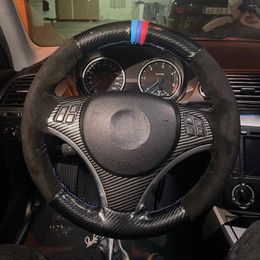 Steering Wheel Covers Customized Car Cover Black Suede Braid For M Sport M3 E90 E91 E92 E93 E87 E81 E82 E88 X1 E84