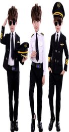 new fashion Children039s Day Pilot Uniform Stewardess Cosplay Halloween Costumes for Kids Disguise Girl Boy Captain Aircraft Fa5800209