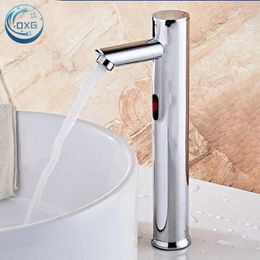 Bathroom Sink Faucets OXG Short/High Chrome/Golden Automatic Touch Free Sensor Water Deck Mounted Basin Faucet Cold Mixer Tap