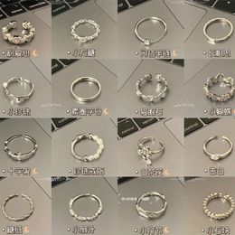 Version Plain Ring Irregular 925 Sterling Silver Versatile Female Niche Instagram Style Design Non Fading Combination 83i7