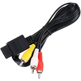 Audio Cables Connectors 1.8M 6Ft Av Tv Rca Video Cord For Snes Game Cube N64 64 Drop Delivery Electronics A/V Accessories Ot5Zw