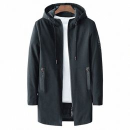 fgkks Spring Autumn Men's Jacket Windbreaker Slim-Fit Windprood Stand Collar Rain Coat Male Korean Fi Trench Coats Male V41N#