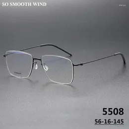 Sunglasses Frames Denmark Brand Pure Titanium Screwless Glasses Frame Men Square Ultralight Prescription Lenses Eyeglasses Women Optical