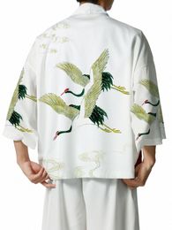 2024 Summer Streetwear Kimo Cardigan Print Men Japanese Casual Oversize Shirt Men Hawaiian Shirt Harajuku Y2K Asian Cosplay x3ll#