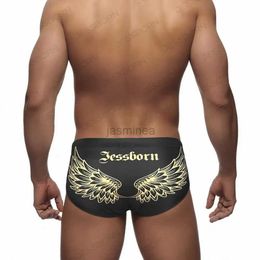 Men's Swimwear JESSBORN Sexy Mens Wing Print Swim Briefs Pad Push Up Bathing Swimsuit Breathable Quick Dry Male Sport Beach Surfing Swimwear 24327