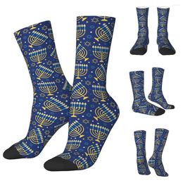 Men's Socks Hanukkah Pattern Cosy Unisex Running Happy 3D Printing Street Style Crazy Sock